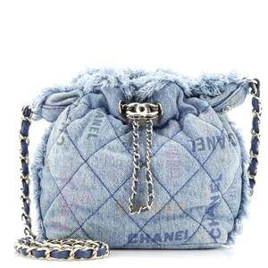Chanel Denim Mood Chain Bucket Bag Logo #198150C34B
